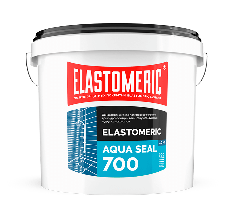 Гидроизоляционная мастика для ванн, пола, стен, балконов под плитку Elastomeric Аква 700 10кг