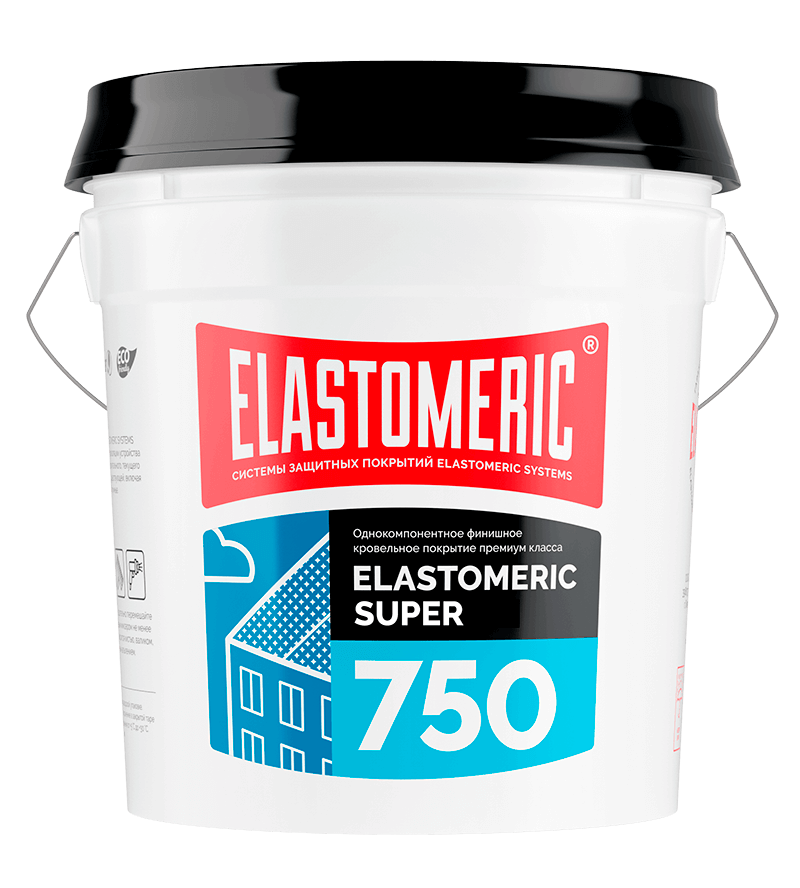 Однокомпонентное финишное кровельное покрытие премиум класса Elastomeric 750 Супер