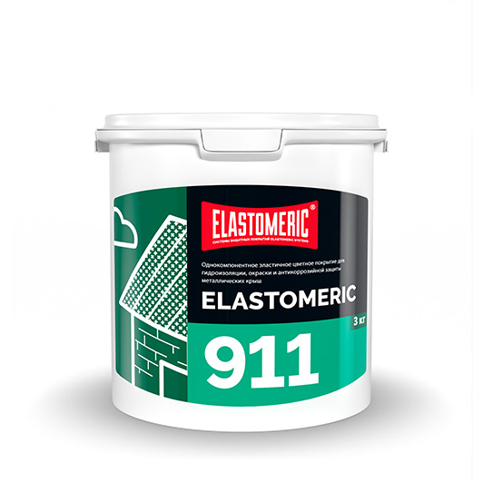 Гидроизоляция металлической и шиферной кровли - Elastomeric 911 3 кг RAL 8004 терракот